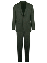 Abraham Moon Green Tweed Suit